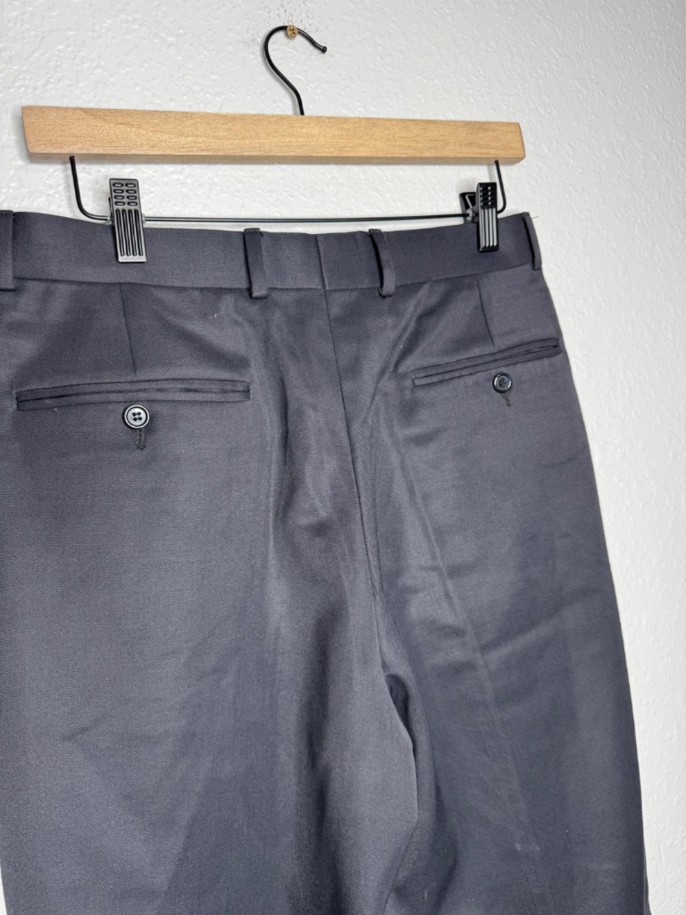 Louis Raphael Black Pleated Dress pants W 31' x Inseam 30" straight wool & poly - Picture 8 of 12
